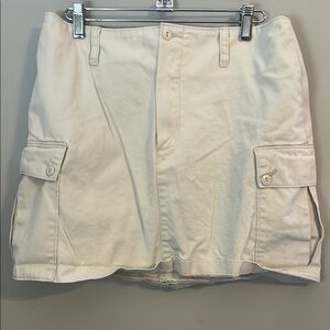 J. Crew Chinos Khaki Cargo Mini Skirt Size 10